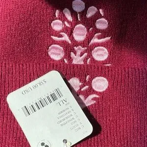 NWT Fp Movement Iconic Buti Beanie in color Wine and Pink. ? organic-ribbed-beanie-burgundy  main image 4